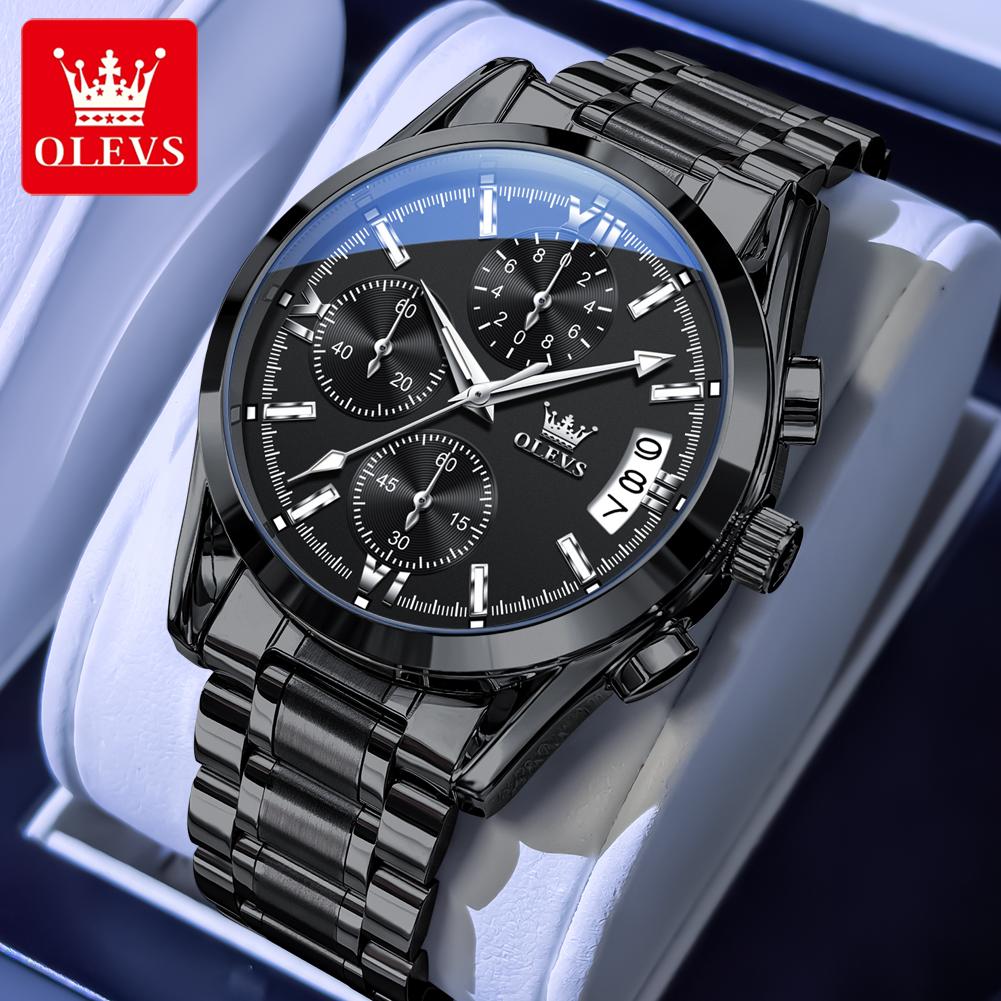 OLEVS 2987 Watches For Man Multifunctional Chronograph Quartz Watch Waterproof Luminous Watches Original Business Brand Reloj