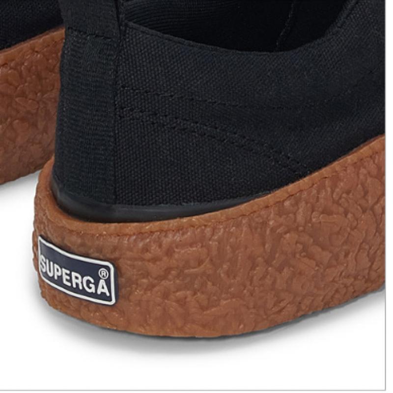 Superga 2660 Streifen Großer Bumper Schwarz S2137cwa0u