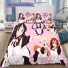 Anime Pattern Bedding Quilt Set Quilt Cover Pillowcase Home Decoration Birthday Gift (1 * Duvet Cover + 2 * Pillowcase, Without Core)