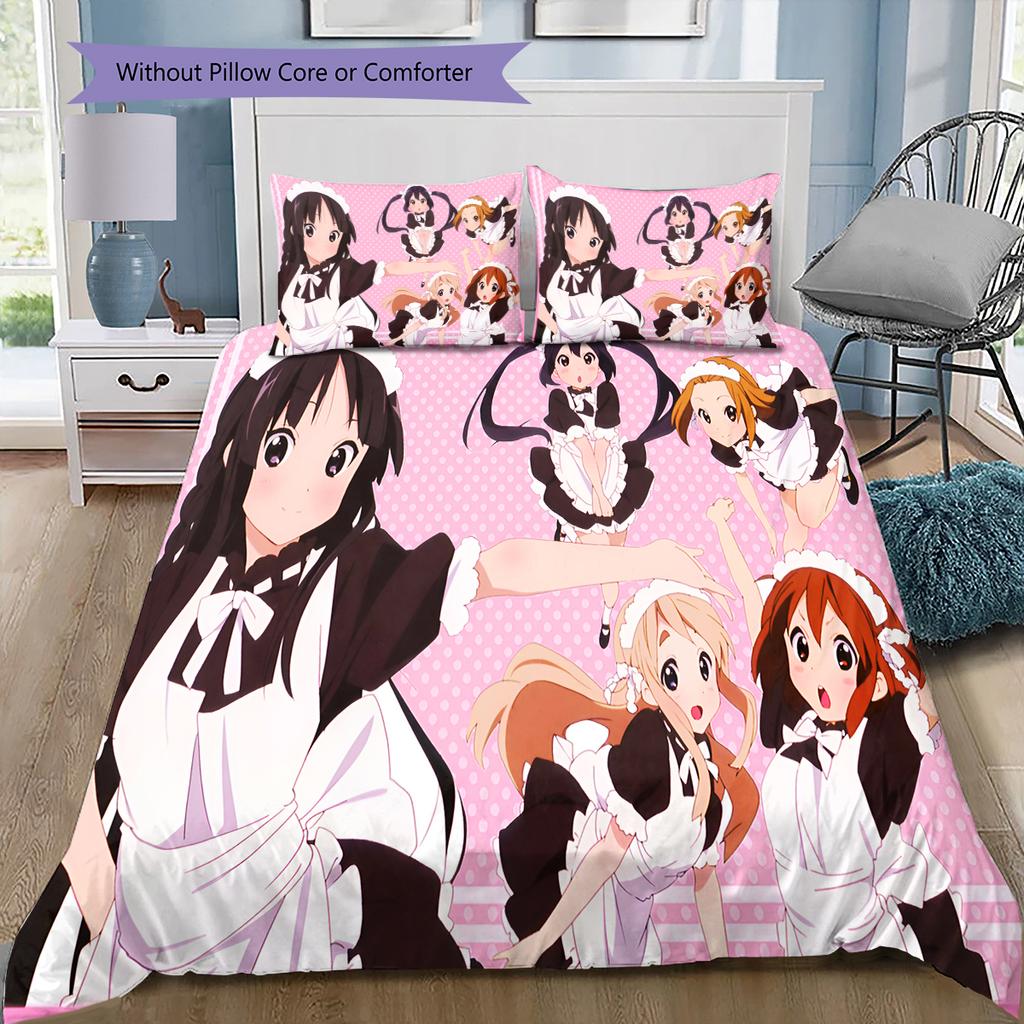 Anime Pattern Bedding Quilt Set Quilt Cover Pillowcase Home Decoration Birthday Gift (1 * Duvet Cover + 2 * Pillowcase, Without Core)