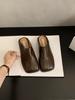 Fashion 2025 Summer New Low Heels Mules Shoes for Women Square Toe Slippers Women Chunky Heel Cover Toe Slippers Shoes Zapatos De Mujer