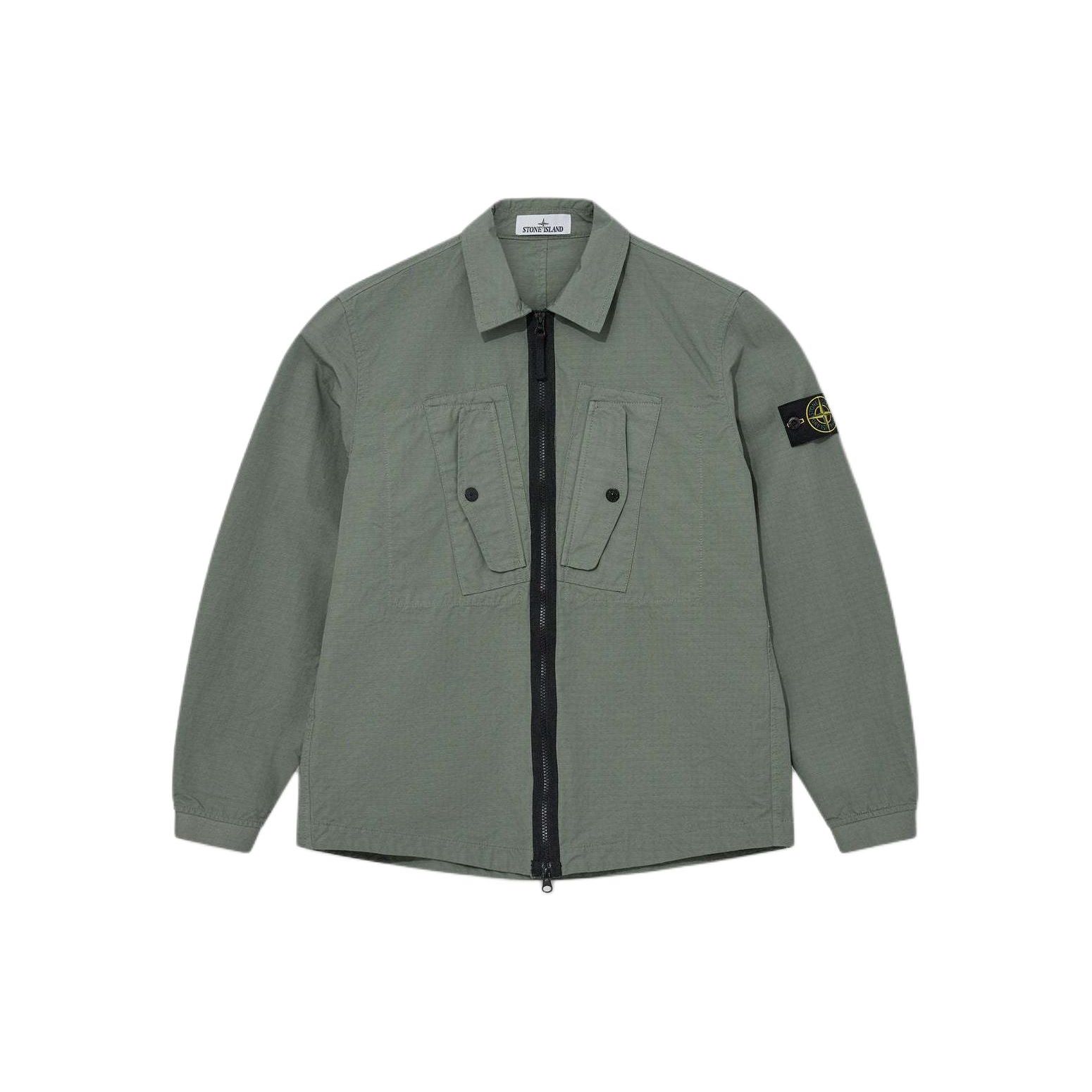 

Stone Island Solid Color Zip Collar Loose Long Sleeve Jacket Men Jacket Sandy-Green 791511112-V0055 L