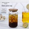 Taza creativa de vidrio de borosilicato para lata de refresco con tapa