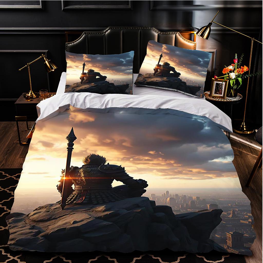 Black Myth Wukong Game Series 3D Digital Printing Three-Piece Set, Popular Three-Piece Bedding