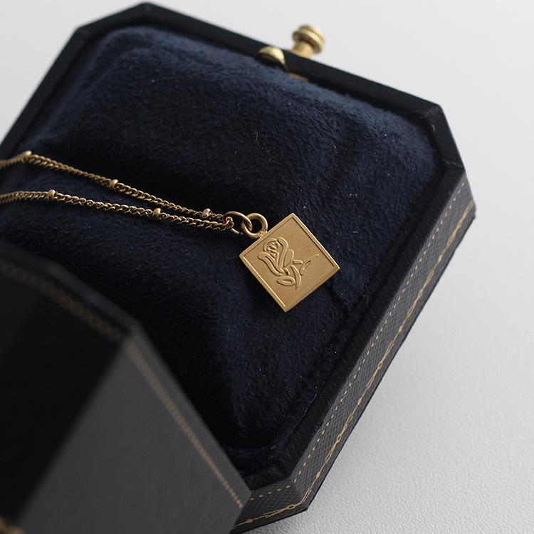 Women s Rose Gold Korean Dongdaemun Titanium Steel Necklace