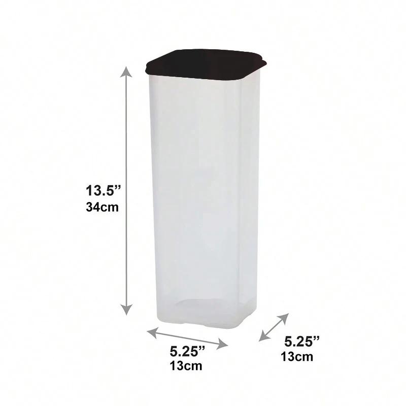 

Хлебница с крышкой, утолщенный пластиковый контейнер для тостов, большая емкость, прозрачный ящик для хранения зерна для кухни, герметичные банки чёрный