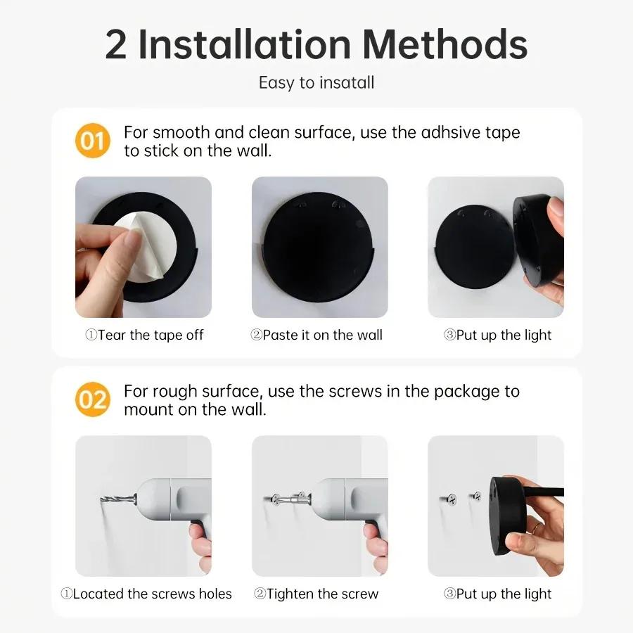USB Rechargeable Intelligent Human Sensing Wireless Wall Light Dimmable Led Spotlight For Lighting Paintings Pictures