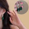 Summer Green Flower Fashionable and Elegant Earrings Temperament Versatile Sweet Stud Earrings Atmospheric Fresh Earrings