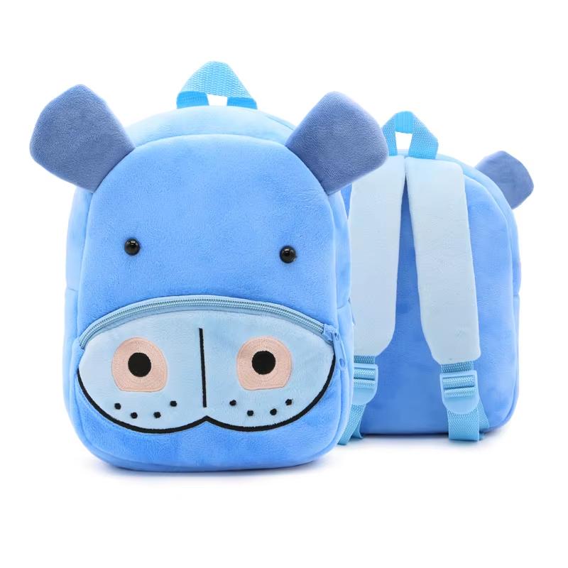 Cute 3D Cartoon Animal Plush Toddler Backpack, Soft Kids Kindergarten Schoolbag Travel Gift Bag for Boys & Girls