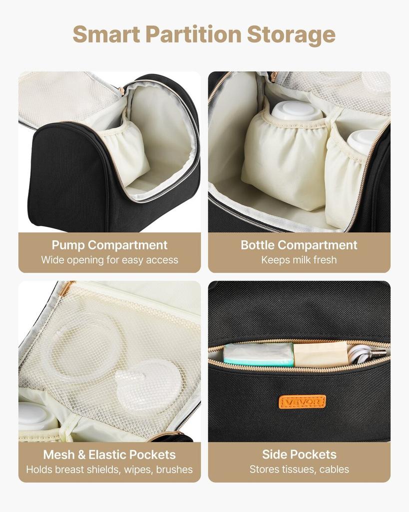 Wearable Breast Pump Bag, Breast Feeding Bag with Waterproof Mat, Fits for M5/M6, Pumping Accessories & Breastmilk Storage, Portable Pump Carrying