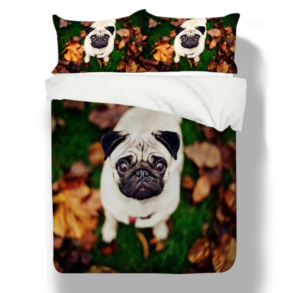 Sada povlečení s 3D vzorem pro domácí mazlíčky Domácí Ložnice Povlak na polštář Povlečení pro jednu/manželskou postel Dekorativní ložní souprava pro 2/3 ložnice