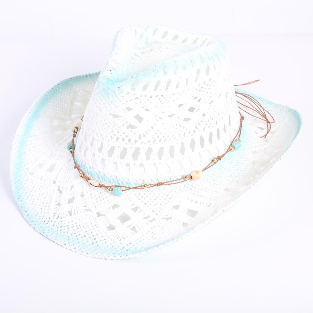 Popular European and American Classic Hollow Western Cowboy Hat Men's and Women's Fashion Vacation Breathable Sunshade Straw Hat