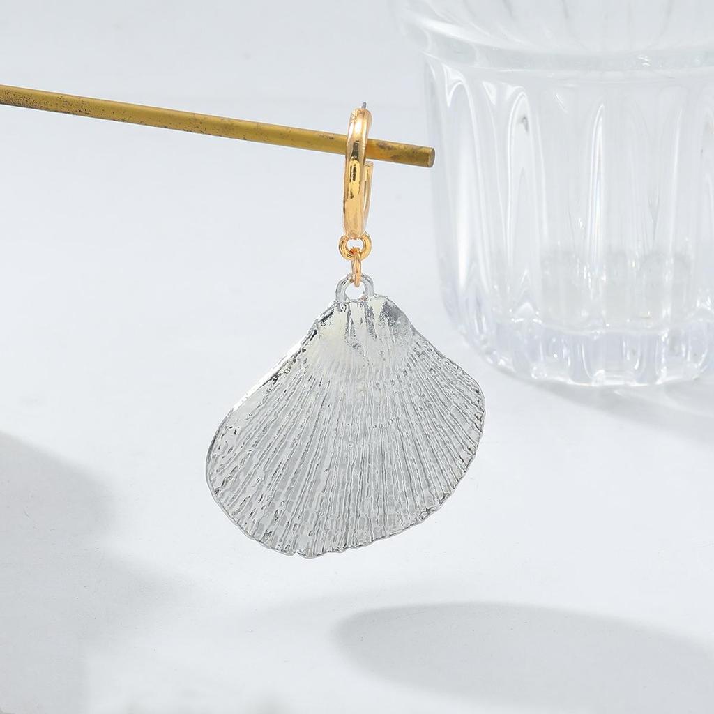 Pinkdudu Silver Plated Zinc Alloy Stud Earrings Simple Casual Shell Drop Earring Elegant Women's Jewelry PD2205