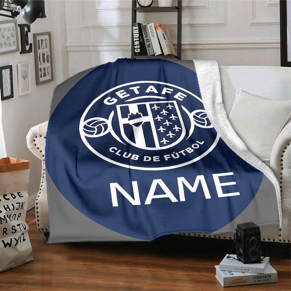 Custom Name Getafe FC Crest Blanket for Couch & Bed, Plush Cozy Fuzzy Blanket Super Soft & Warm Blankets for Fall and Winter. 0908249