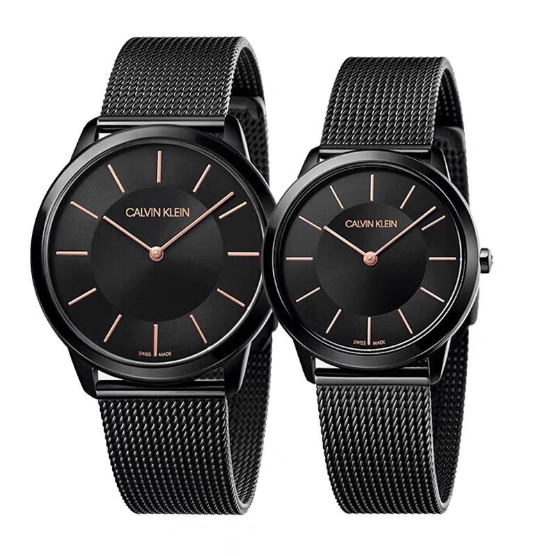 Calvin Klein CK Quartz Watch 40Mm Black Dial Unisex watches Silver K3M22421/K3M21421
