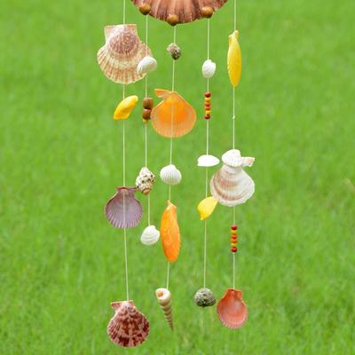 DIY Materialpaket Muschel Muschel Windspiel Naturfarbe Kreativ Weiß Windglocke Anhänger Hängendes Ornament Innen Außen