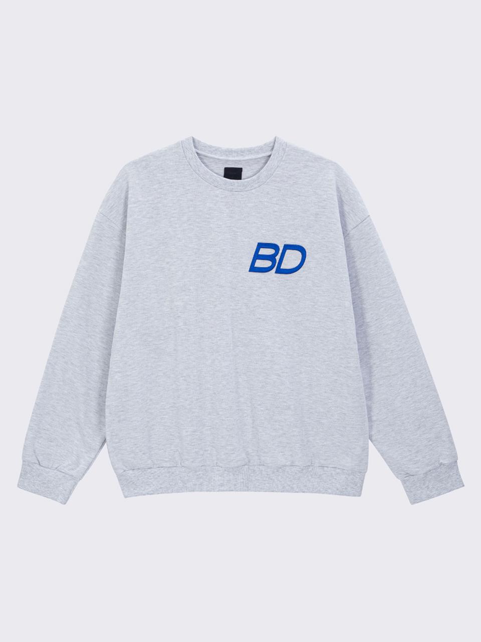 Свитшот Bddn с свободной надписью (Серый_Синий меланж) N1