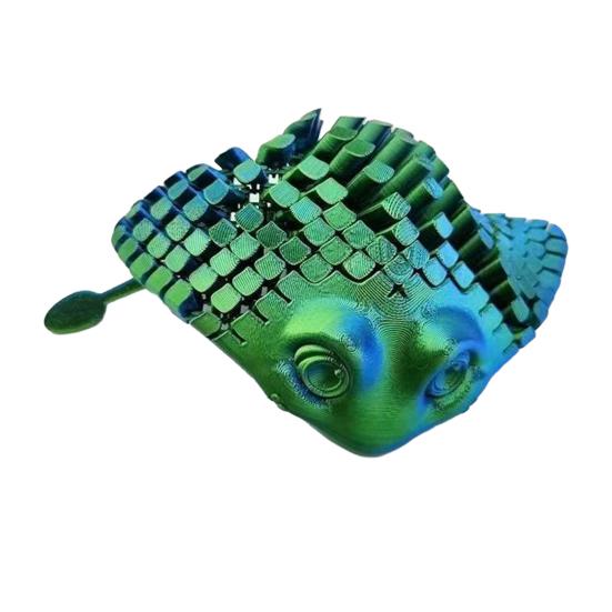 Moving Fidget Objects 3D Printed Manta Ray Toy, Flexible Articulated Sea Animal Figurine Creative Desktop Gadgets for Decoration, Stress Relief
