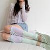 Ballet Pink Girls Padded Socks With Breathable Cotton For Spring Summer Wear
