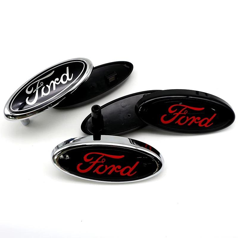 LLC3 145mmX65mm Car Front Head Hood Bonnet Rear Trunk Badge For Ford Mondeo Focus Fusion Fiesta Mondeofo MK2 MK4 F250 F150 Accessorie