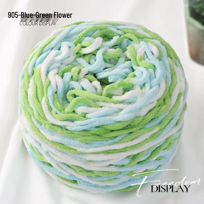 New 3.8 Liang Colored Ice Yarn: Thick Single-Strand for Crochet - Ideal for Shoes, Slippers, Scarves, and Seat Cushions.