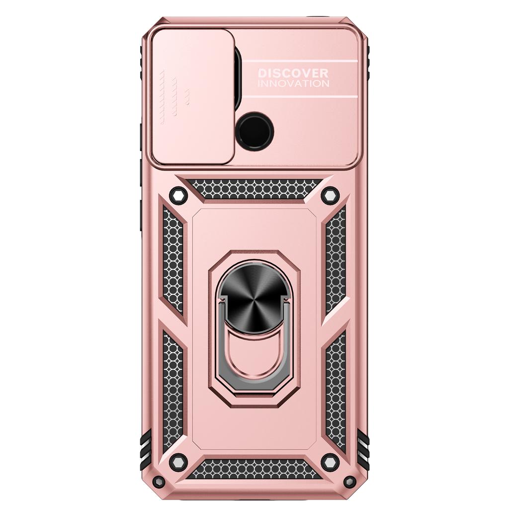 For Xiaomi Redmi 10C/Xiaomi Poco C40 Armor Phone Case Camera Lens Protection Metal Ring Stand Shockproof Case