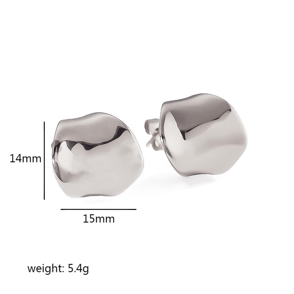 

ins Лидер продаж Серьги из титановой стали 18-каратного золота Волна Большое глянцевое геометрическое кольцо Серьги из нержавеющей стали премиум-класса для женщин