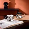 Modern Electroplated Silver Ceramic Coffee Cup Artistic Abstract Wrinkled Mug Metallic Imitation Milk Breakfast Cup Couple's Mug