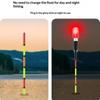 5Pcs Led Luminous Fishing Floating Night Tail Light Glow Color Change Stick Bean Shaped Head Fishing Float Fishing Accessory