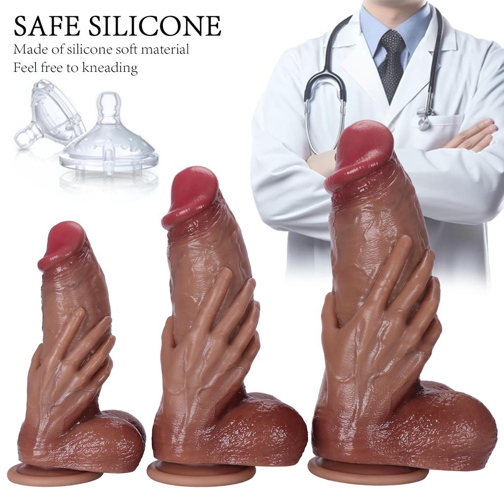 Best-Selling Realistic Dildo for Women - Lifelike Silicone Penis with Handheld Base, Ultra-Realistic Adult Toy