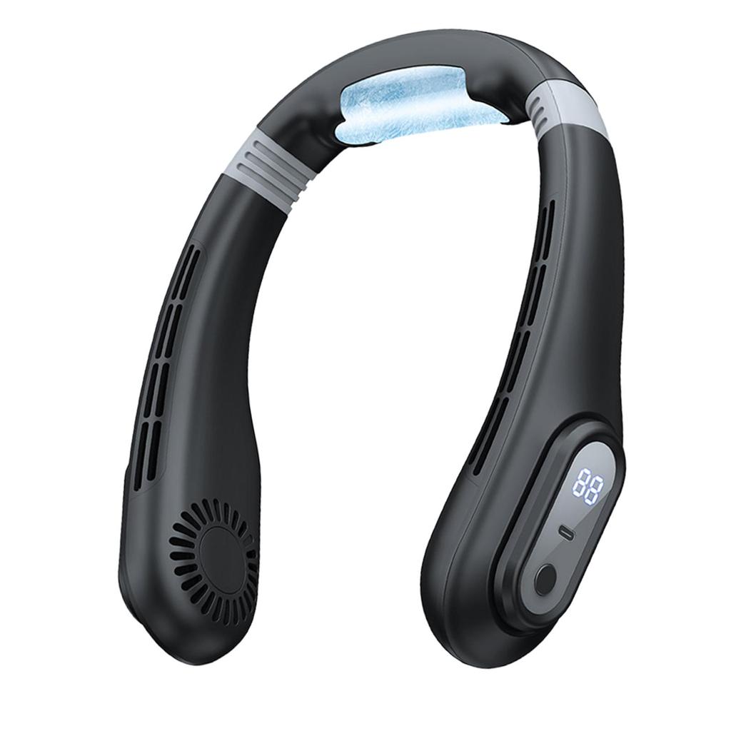 Ventilator portabil silențios fără frunze, ventilator de răcire pentru gât, ventilator de răcire cu aer pentru drumeții, birou, interior și exterior, camping