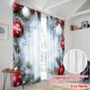 2pcs,2D Plane Printing Creative Curtains Christmas Ornaments Snow Festive (3) Versatile Polyester (without Rod) Home Decor