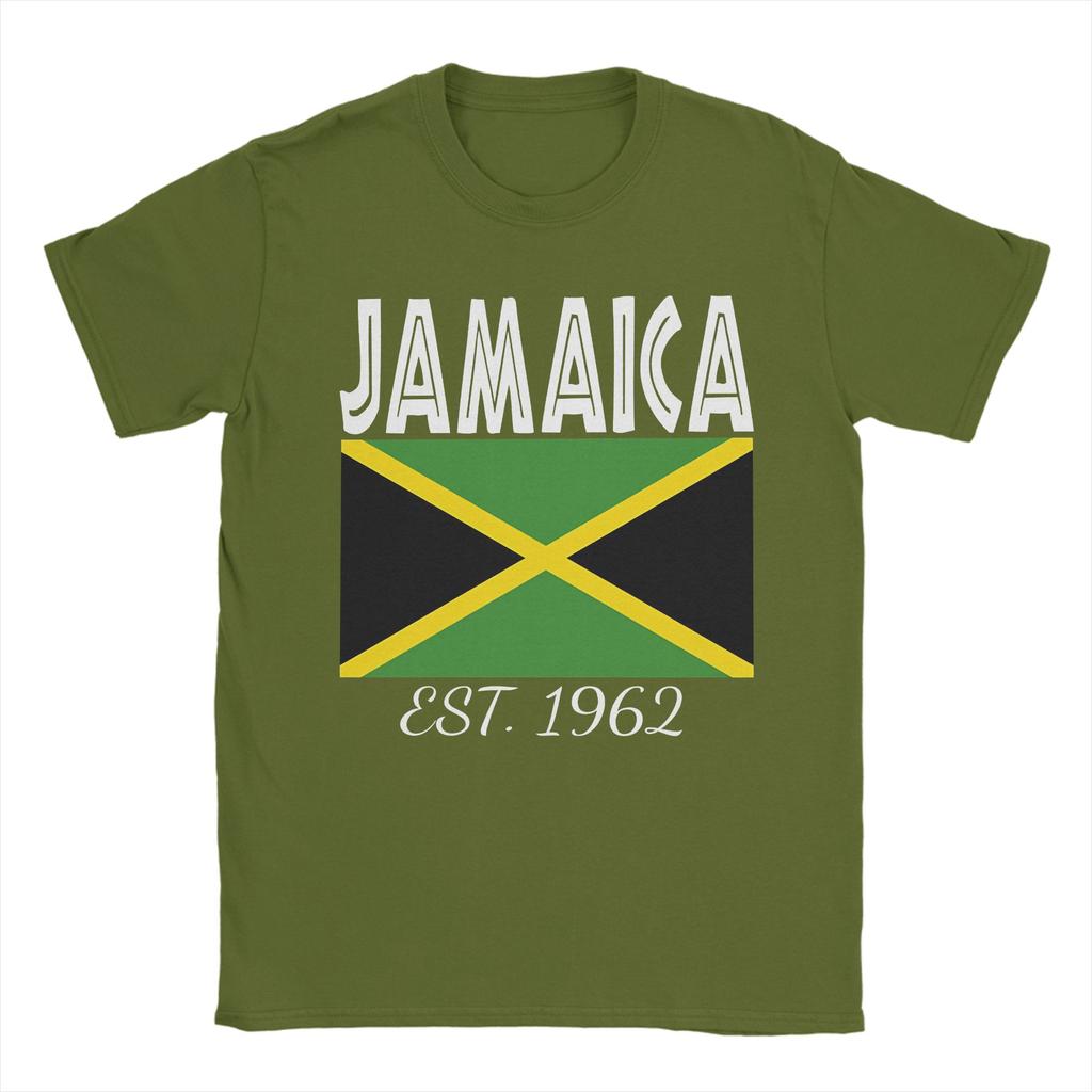 Jamaica EST 1962 Independence Pride Flag of Jamaica TShirt Summer  Vintage T Shirts Cotton Tee Shirt For Unisexs Casual Top Tees