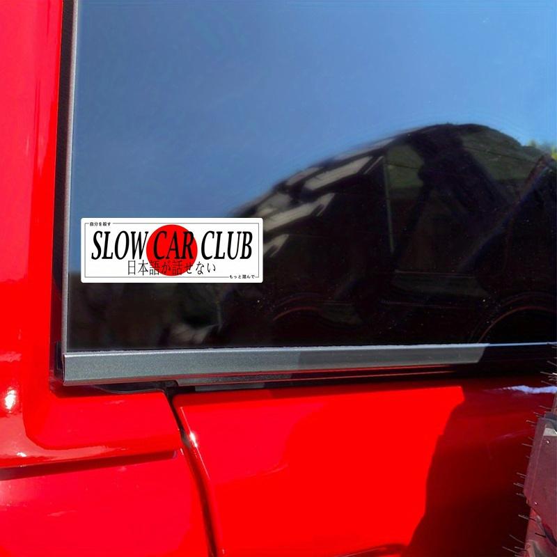 Japan Slow Car Club Vinyl Sticker, Durable Waterproof Retro Decal, Universal DIY Decor for Car, Bumper and Motorcycle