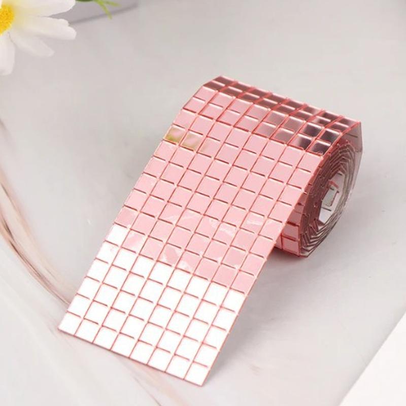 

4x100cm Creative DIY Glass Mirror Stickers Mosaic Glass Self-adhesive Mirror Wall Stickers 3D Background Wall Mirror Decoration