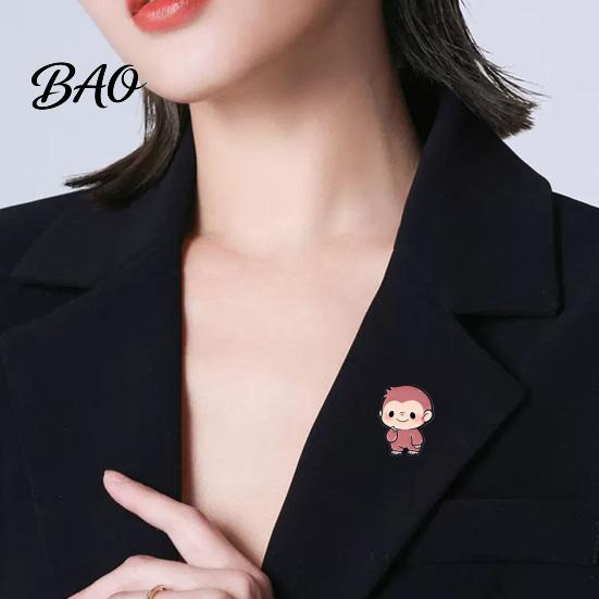Cartoon Monkey Badge Brooch Pin, Enamel Design Lapel Bright Color Outfit with Wear-resistant Standard Safety Lightweight Accessory for Clothes