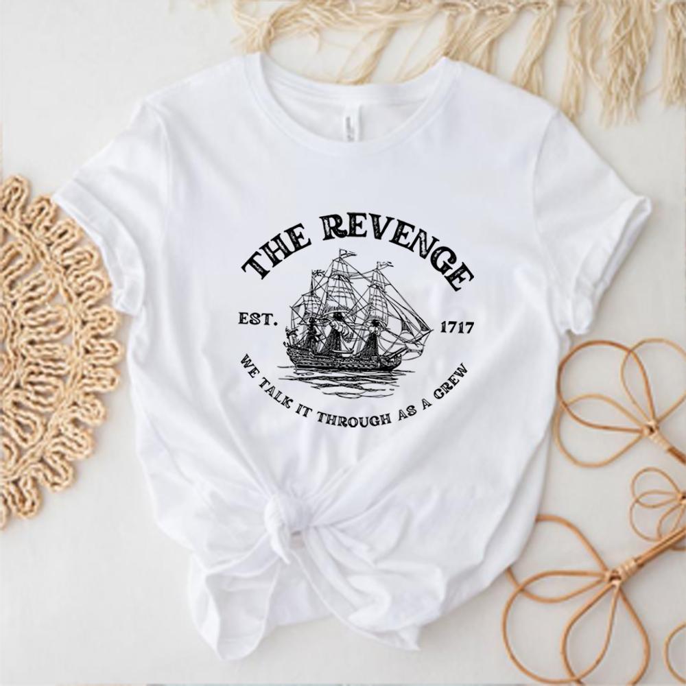 

Retro Pirate Ship Tshirt Harajuku Boat Shirts Our Flag Means Death Shirts Vintage Goth Unisex Clothes Unisex Short Sleeves Tops S