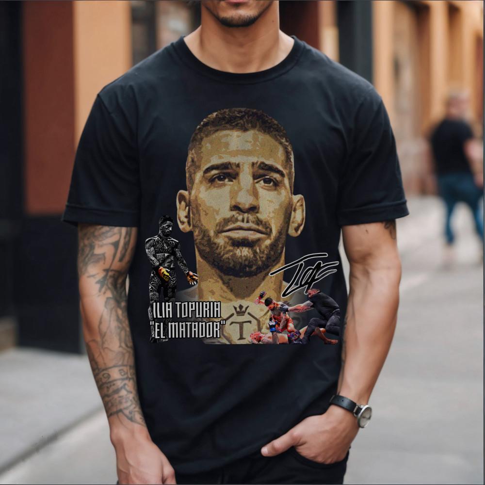 Илия Топурия El Matador Бой быков НОВАЯ футболка UFC 317 Лучший подарок для фанатов 2025 Унисекс футболка XXL