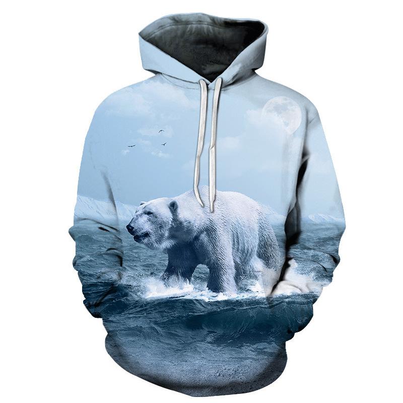 3D Sweater Digital Printing Personalized Wolf Head Pullover Hoodie Casual Sweater