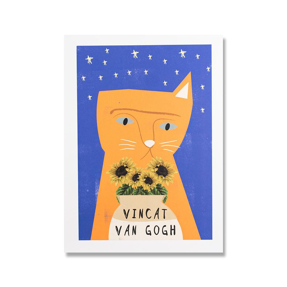 

Абстрактная картина Catlo с принтом кота Пабло на холсте, постеры Пикатсо, танцующие Ван Гог, кошки, настенные панно для гостиной, домашний декор 21*30cm