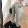 2pairs Women's Knee-length Socks Ladies Thigh-length SocksWarm Knitted Boot Socks Leg Warmers Japan JK Cotton Thigh High Bottoms