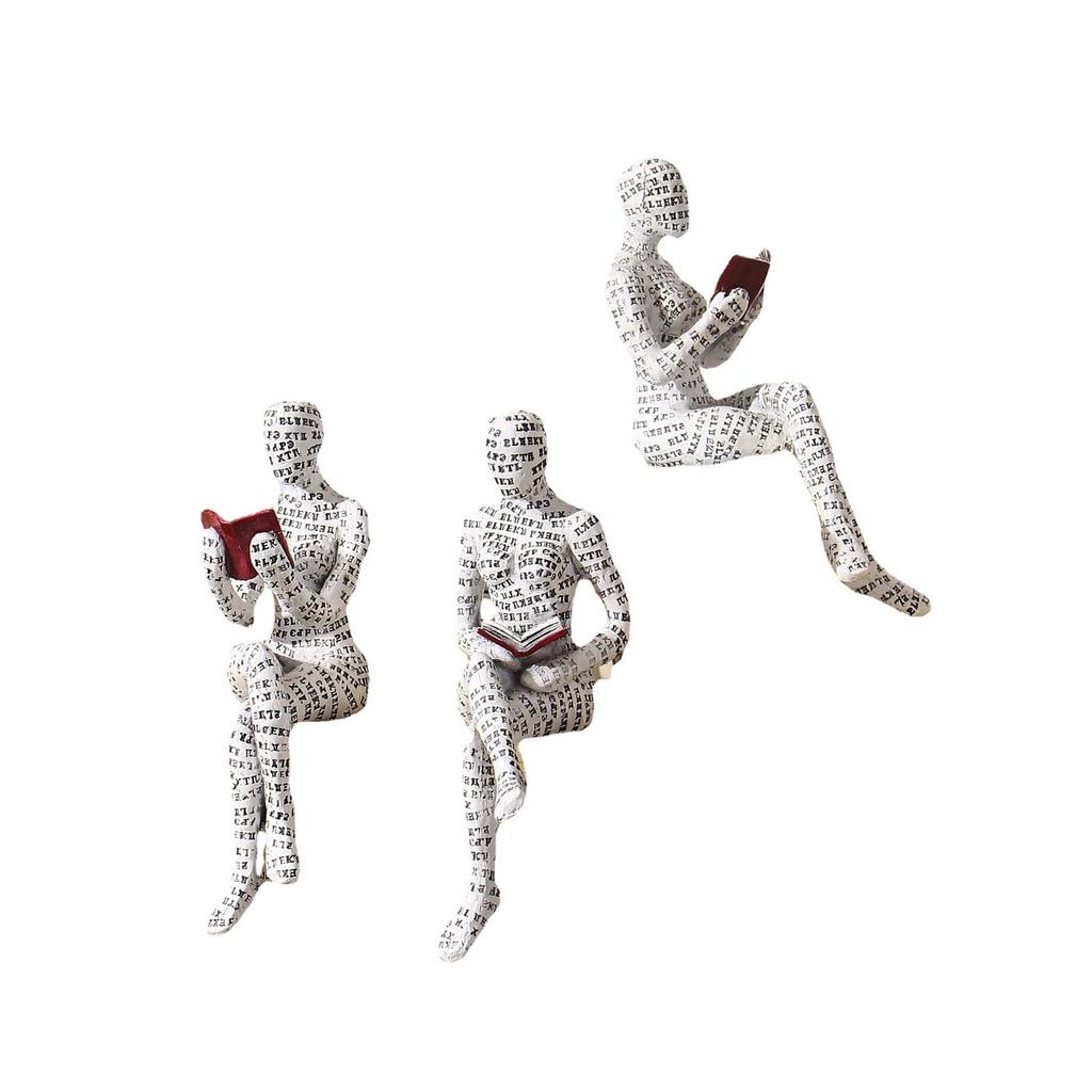 Reading Woman Resin Figurine - Creative Bookshelf and Home Study Decoration Ornament