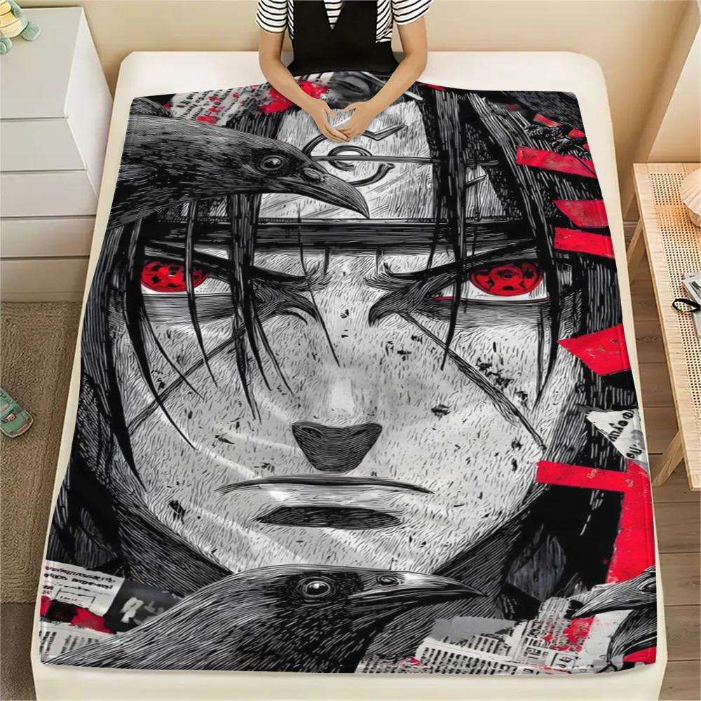 Itachi Uchiha Indoor Relax Printed Flannel Blanket, Warm Daily Cover for Bedroom, Furniture Use and Outdoor Picnic.-TING