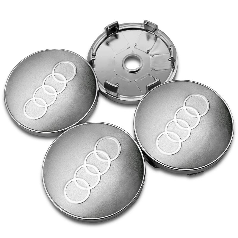 For Audi A34Pcs 56mm 60mm 61mm 68mm 69mm 77mm Car Wheel Center Hub Cap For Audi A1 A3 A4 A5 A6 A7 A8 Q2 Q5 Q7 Q3 TT RS S Rim Cover Stickers