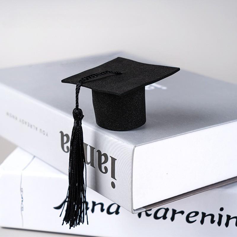 10pcs Graduation Hat, Felt, Mini Doctoral Hat, Tassel Felt, Doctoral Hat, Doll, Wine Bottle, Bouquet Decoration