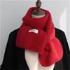 Cute Solid Color Plush Knitted Scarf Winter Warm Cold-proof Neck Guard Scarf Student Neckband Girly Fashion Mountaineering Glove