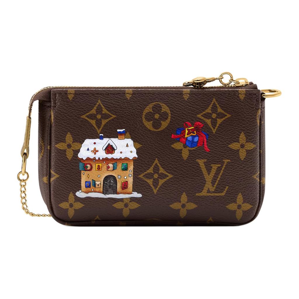 Louis Vuitton Pochette Accessoires Monogram Coated Canvas Mini Shoulder Bag Women Shoulder Bag Brown M15328