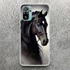 Animal Black Horse Print Soft Case for Xiaomi Redmi Note 14 13 14S 12S 11S Phone Shell 10 Pro Plus 11E 11T 12 11 10S 9 Cover Red