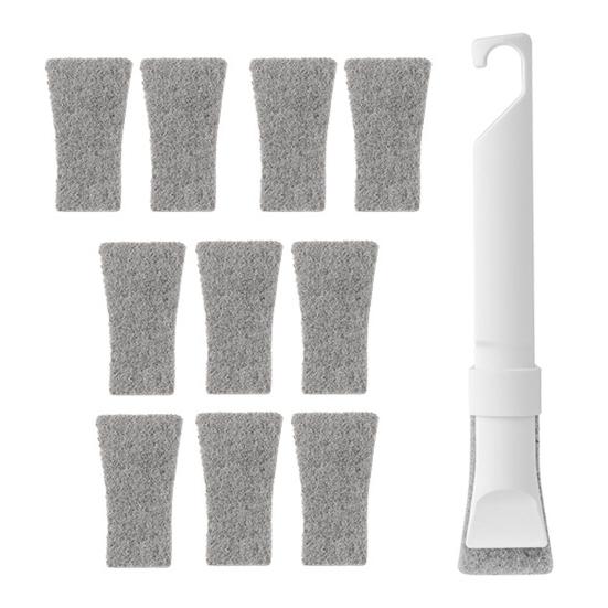 Cleaning Brush Shovel with 10 Replacement Cloth Remove Dirt Easily Multifunctional Corner Stain
