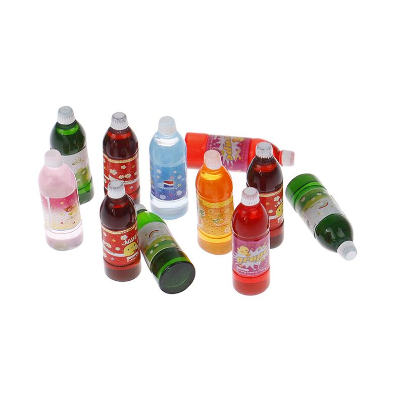 5Pcs Dollhouse Miniature Food Play Cartoon Soda Fruit Juice Drink Model Prop Set